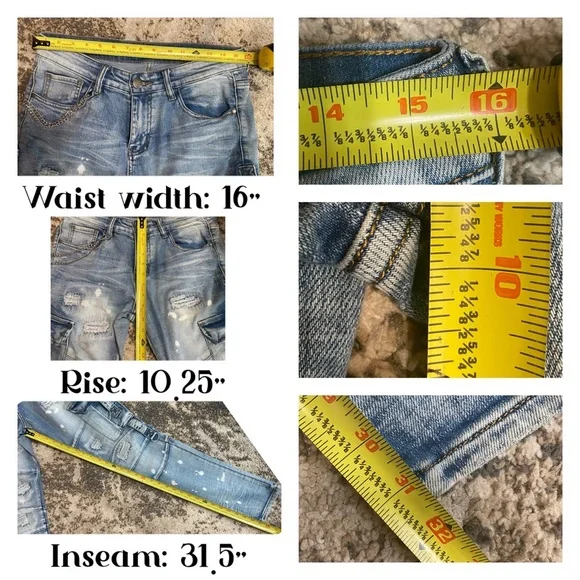 NWOT REELISTIK NYC- CARGO JEANS-BLUE
